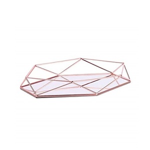 El más nuevo diseño plateado Rectangular en forma de espejo Vanity bandeja decorativa Bandeja de servicio de metal con espejo de OMEGA METALS INDIA - Product Image 6