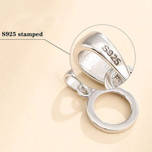 Venta al por mayor plata esterlina 925 28 MM Ajuste de pinza Lisa 3 MM lazo colgante encontrar accesorios de joyería para ocasiones de regalo - Product Image 2