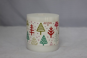 Bougie pilier parfumée en paraffine blanche Caro en gros pour la décoration de fête de Noël - Product Image 4