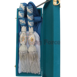 Solid Color Silver Hand Embroidered Eco-Friendly Non-Distortion Polyester Decorative Sash Custom Sizes Fashion Accessory for - Product Image 1