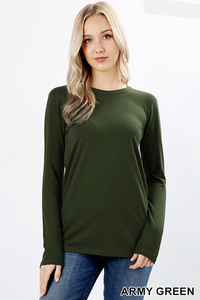 Womens <b>T</b> <b>Shirt</b> Crew Neck Long Sleeve Cotton Stretch Top for Women Blank Ladies <b>T</b> <b>Shirts</b> Long Sleeve with Custom Printing Service - Product Image 4