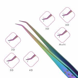 New Arrival Slim Str 6mm 45deg Eyelash Extension Tweezer in Multi Color Private Label, New Model Stainless Steel Eyelash Tweezer - Product Image 2