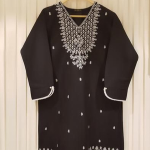 NEW-ELEGANT--KURTA WITH <b>PANT</b> FOR Party-wear-dress with Beautiful--applique work for Party/ Wedding =2021. - Product Image 1