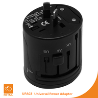 Adaptor Daya Universal Internasional Berkualitas Tinggi UPA02 dengan 1 Stopkontak, Merek Dapat Disesuaikan, Asal Cina, Bergaransi