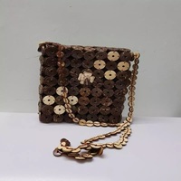 Bolsos de Madera Artesanales de Vietnam, Estilo Vintage con Botón Personalizado o Pintura a Mano, Bolsos Casuales de una Sola Correa de 99 Gold Data