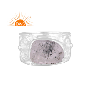 Bague statement en argent sterling 925 avec diamant Herkimer naturel, fabrication de bijoux sur mesure - Product Image 1