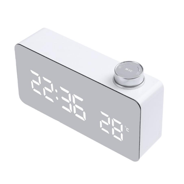 Зеркальные светодиодные часы с функцией отображения, зеркальные часы, будильник для спальни, офиса, дома, прикроватной тумбочки, гостиной