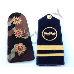 Hombreras bordadas para coser ceremoniales, charreteras personalizadas de Color negro dorado, venta en Pakistán - Product Image 3