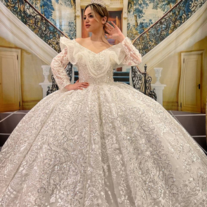 ชุดราตรียาวหรูหราผ้าชีฟองสำหรับผู้หญิง,ชุดเดรสไปงานแต่งชุดเจ้าสาวผ้าซาตินหรูหราสไตล์ตุรกี - Product Image 1