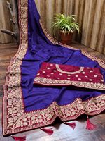 Les plus belles tenues de fête Saree en filet à broderie lourde avec chemisier Vêtements pour femmes indiennes Vente en gros à bas prix Surat ApparelGarment