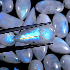 Piedra Lunar Gótica Cabujón Zombis, Piedra Lunar Gris Dorada de 25mm, Gemas Sueltas en Hilo, Piedras a Granel de Piedra Lunar - Product Image 4