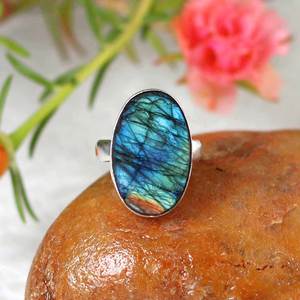 Anneau en acier inoxydable pour femme, accessoires de druse, pierres précieuses précieuses, vente en gros, druse labradorite - Product Image 5