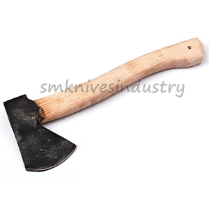 High Carbon Steel Hatchet Custom Handmade-16 inches Olive wood Handle Custom Made Damascus Head Hunting <b>Axe</b> (Smk1940) - Product Image 2