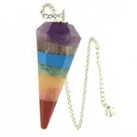 Wholesale Faceted Pendulum : High Quality Seven Chakra Bonded Pendulum Healing Crystal Buy Online from New Star Agate