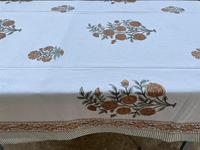 Nappe jetable haut de gamme indienne faite à la main, imprimée à la main avec motifs floraux, pour Noël et Halloween, 6/8 places