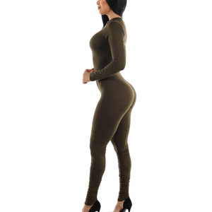 Vêtements de sport pour femme, tendance et décontractés, avec fermeture éclair, cordon de serrage, couleur unie, avec grande poche, pour activités de plein air - Product Image 3