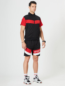 Chándal corto deportivo personalizado para hombre, conjunto de pantalones cortos de verano, color liso, venta al por mayor - Product Image 5