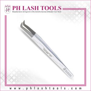 Pinzas de extensión de pestañas, punta ancha en papel blanco recubierto con Etiqueta Privada, pinzas de extensión de pestañas, pinzas para pestañas - Product Image 4