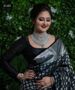 ผ้าส่าหรีผ้าไหม Banarasi เสื้อกับเสื้อผู้หญิงชุดปาร์ตี้ทุกวันผ้าส่าหรีผ้าฝ้ายนุ่มขายส่งราคาถูก - Product Image 3