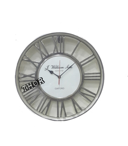 Horloge murale ronde en aluminium à quartz pour salon chambre bureau décor finition chromée affichage d'aiguille - Product Image 4