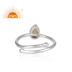 Glossy Natural Citrine Gemstone Stackable <b>Ring</b> <b>Indian</b> 925 Sterling Silver Jewelry Manufacturer - Product Image 4