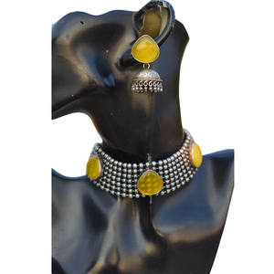 Collar de Gargantilla con Piedras de Imitación de Plata, Estilo Tradicional Indio, Diseño Moderno 2025, para Mujeres y Niñas - Product Image 4