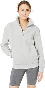 Jersey de lana con cremallera 100% de gran tamaño de algodón 1/4 para mujer, ajuste holgado, suave, ligero, de punto Polar, patrón sólido, diseño forrado de invierno - Product Image 6