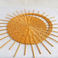 Décoration Murale Bohème Moderne Art Soleil Lune avec Panier Suspendu en Corde et Osier pour Crèche, Maison, Bureau, Motif Végétal, Camping, Mariage, Anniversaire