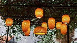 Meilleure vente lampe à suspension décorative en bambou tissé à la main fabriqué au Vietnam or 99 - Product Image 5