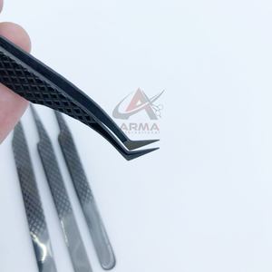 Pince à épiler nanotechnologique en acier inoxydable pointe pointue professionnelle extension de cils au plasma pince à épiler noire métallisée - Product Image 5