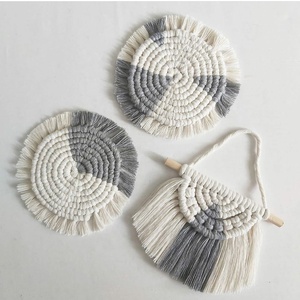 Macrame Coastersสำหรับถ้วยCoasterขายส่งรูปสี่เหลี่ยมผืนผ้า - Product Image 1