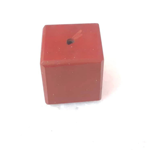 Soporte de incienso Reiki de cubo pequeño hecho a mano, bloque de piedras preciosas pulidas de ágata de jaspe rojo Natural para encender incienso semiprecioso - Product Image 1