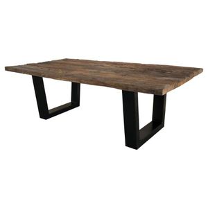 Mesa de Comedor Industrial Ecológica Ajustable de Madera Maciza de Vía Férrea Antigua India, Estilo Rústico para el Hogar - Product Image 1