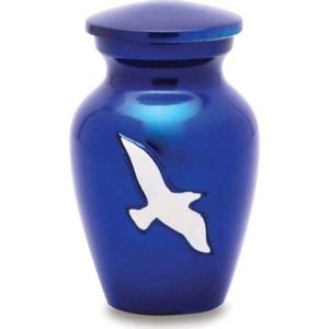 Urna de cremación de aluminio en línea más vendida Urna de cremación funeraria de metal de Fuego Azul adulto para Ashe humano - Product Image 6