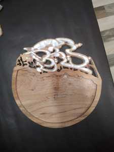 Bandeja para Servir Chocolate con Incrustaciones de Madera de Acacia, Fabricada en India, Bandeja de Nácar, Artesanía - Product Image 3