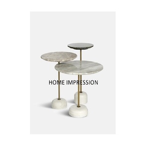 Table d'angle métallique, miroir hexagonal de forme circulaire, Table moderne de luxe, pour hôtel, 7 étoiles - Product Image 2