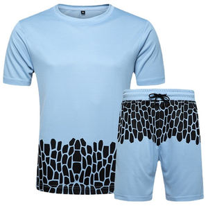 Conjunto de camisa de manga corta informal de verano para hombre al por mayor, pantalones cortos hasta la rodilla - Product Image 3