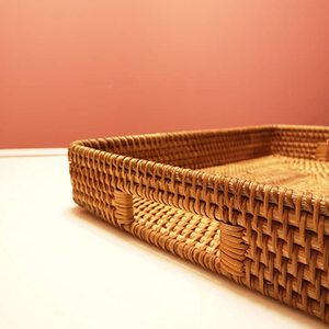 Bandeja de servicio de ratán de la mejor calidad en diseño tejido con acabado natural, perfecta para la decoración de la cocina del hogar y el uso de la vajilla - Product Image 5