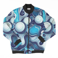 Blouson Bomber Homme Grande Taille avec Fermeture Éclair et Emoticônes Smiley, Léger, Sublimé, Personnalisable avec N'importe Quel Motif
