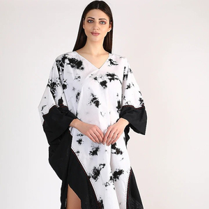 2022 nouveau Tie Dye Boho caftan nager couvrir à la main été maison robes longueur au sol avec taille naturelle tissé méthode de tissage - Product Image 1