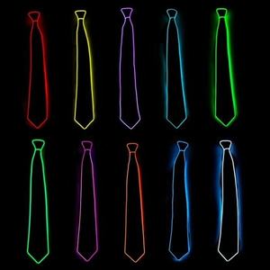 De los hombres de la <span class=keywords><strong>moda</strong></span> LED luminoso corbata brillante neón EL cable cuello corbata de Mascarada del Partido de Cosplay decoración EL corbata - Product Image 5