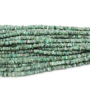 Perles d'émeraude naturelle de 4 mm, forme Heishi lisse, 16 pouces, qualité supérieure AAA - Product Image 4