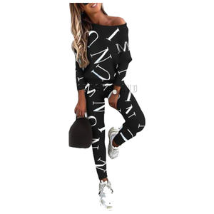 Traje de patrón de serigrafía completa de diseño personalizado para mujer Vestido de 2 piezas para moda de invierno Logotipo incluido - Product Image 2