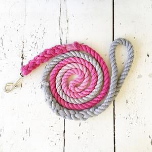 New Style Hot Selling High Density Nylon Pink and Grey Dog <b>Leash</b> Rope <b>Leash</b> Hand Dyed Dog <b>Leash</b> for Wholesale - Product Image 1
