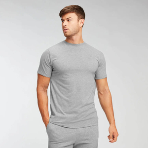 Camiseta básica de gimnasio para hombre con logotipo personalizado, ajustada, lisa, de alta calidad, al por mayor, 2025 - Product Image 3
