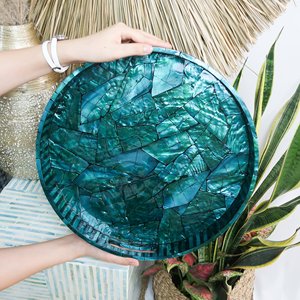 หรูหราแล็คเกอร์แกะสลักตกแต่งการจัดเก็บยืนถาดภาพวาดแล็กเกอร์ถาดสำหรับตกแต่งบ้าน - Product Image 1