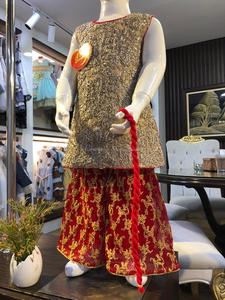 Pakistaní diseño Salwar sharara trajes para bebé niña última venta al por mayor diseño bordado suites en la fábrica de - Product Image 3