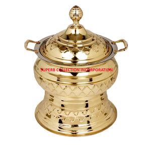 Mer Vague Design Plat de Friction En Laiton Indiens Directs usine Vente Top Fête À La Maison Ou Traiteur Réchaud - Product Image 1