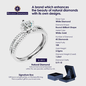 Meilleure mode Bague pour femme en or blanc 10 carats avec diamants de haute qualité Solitaire naturel au meilleur prix - Product Image 3