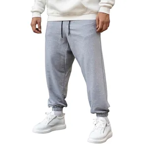 2023 boy % 100% pamuk Mens geniş kesim elastik ayak bileği Sweatpants gri melanj en iyi fiyat toptan teklif Trend yürüyüş pantolonu